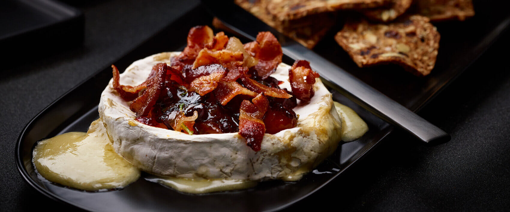 Baked Brie with Honey, Bacon and Walnuts